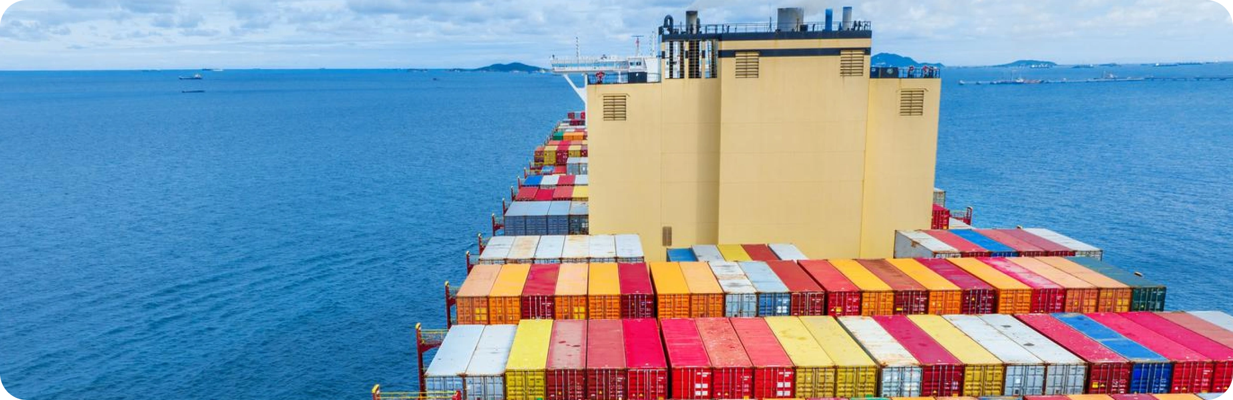 Container ship at sea